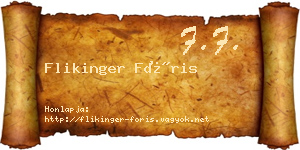 Flikinger Fóris névjegykártya